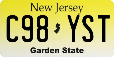 NJ license plate C98YST