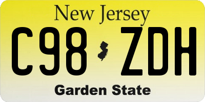 NJ license plate C98ZDH