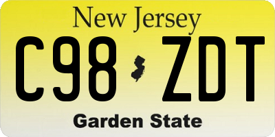 NJ license plate C98ZDT