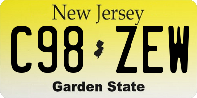 NJ license plate C98ZEW