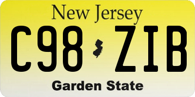 NJ license plate C98ZIB