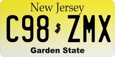 NJ license plate C98ZMX