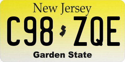 NJ license plate C98ZQE