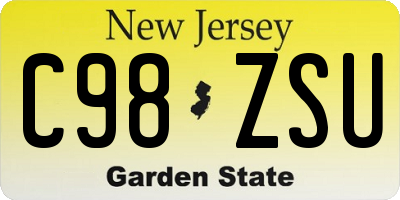 NJ license plate C98ZSU