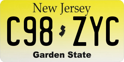 NJ license plate C98ZYC