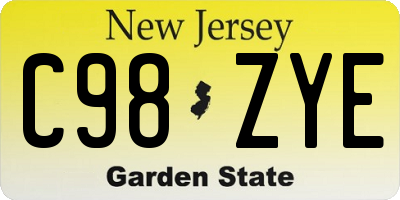 NJ license plate C98ZYE