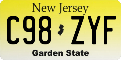 NJ license plate C98ZYF