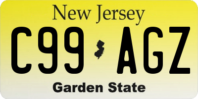 NJ license plate C99AGZ