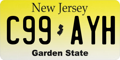 NJ license plate C99AYH