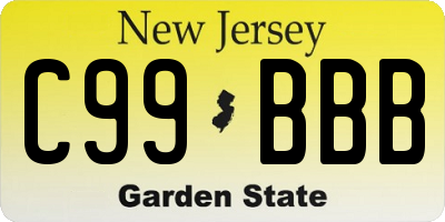 NJ license plate C99BBB