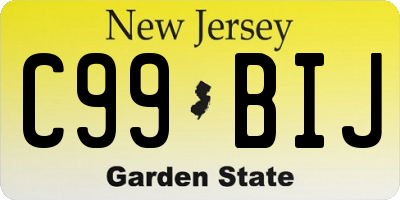 NJ license plate C99BIJ