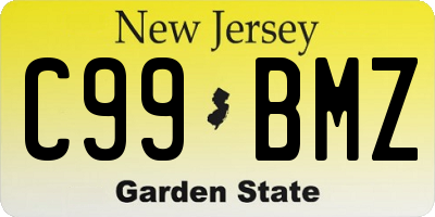 NJ license plate C99BMZ