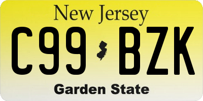 NJ license plate C99BZK