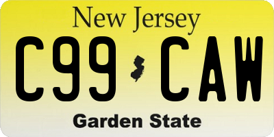NJ license plate C99CAW