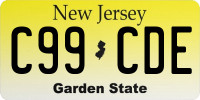 NJ license plate C99CDE