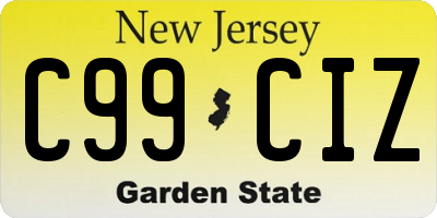 NJ license plate C99CIZ