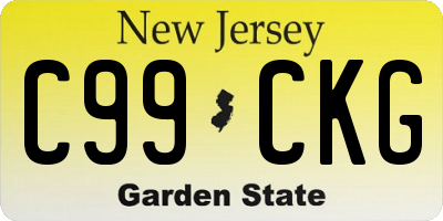 NJ license plate C99CKG