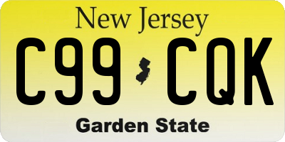 NJ license plate C99CQK