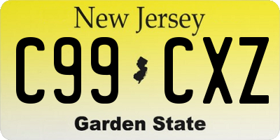 NJ license plate C99CXZ