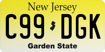 NJ license plate C99DGK