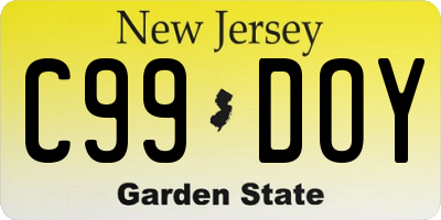 NJ license plate C99DOY