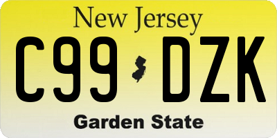 NJ license plate C99DZK