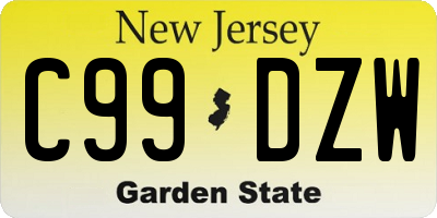 NJ license plate C99DZW