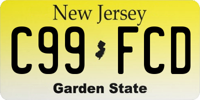 NJ license plate C99FCD