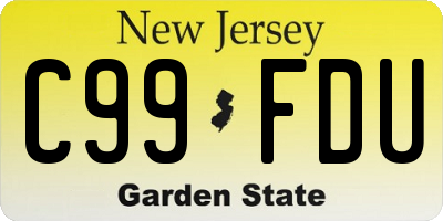 NJ license plate C99FDU