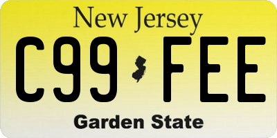 NJ license plate C99FEE