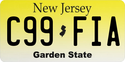 NJ license plate C99FIA