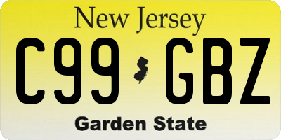 NJ license plate C99GBZ