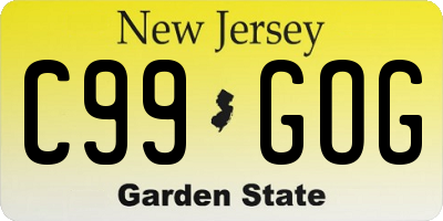 NJ license plate C99GOG