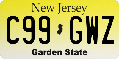 NJ license plate C99GWZ