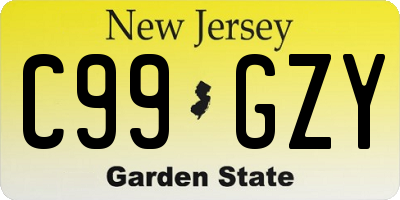 NJ license plate C99GZY