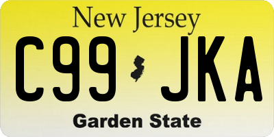 NJ license plate C99JKA