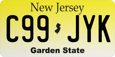 NJ license plate C99JYK