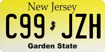 NJ license plate C99JZH