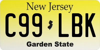 NJ license plate C99LBK