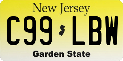NJ license plate C99LBW