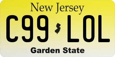 NJ license plate C99LOL