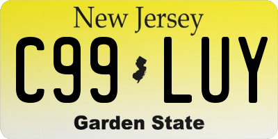 NJ license plate C99LUY
