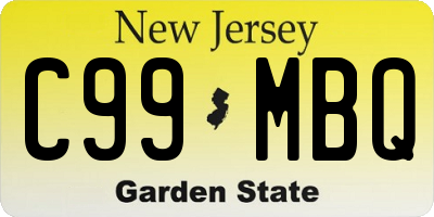 NJ license plate C99MBQ