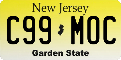 NJ license plate C99MOC