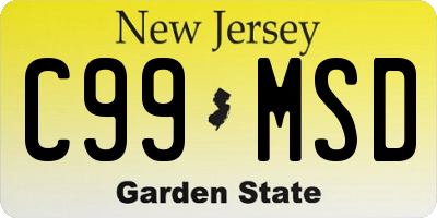 NJ license plate C99MSD