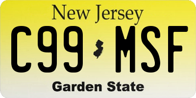 NJ license plate C99MSF
