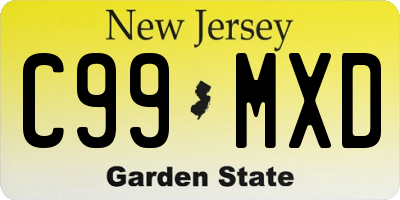 NJ license plate C99MXD