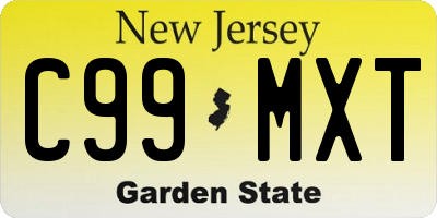 NJ license plate C99MXT