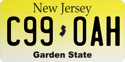 NJ license plate C99OAH