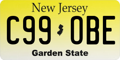 NJ license plate C99OBE
